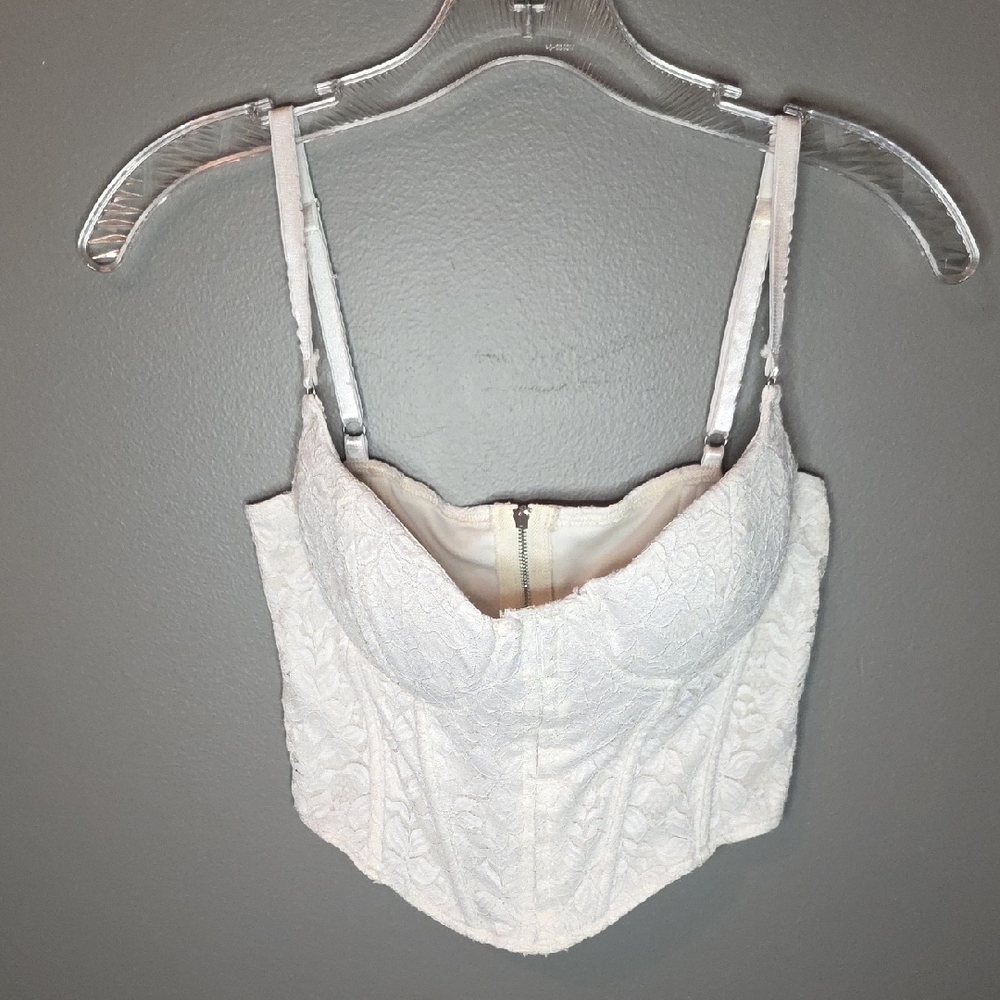 White Lace Bustier Top
